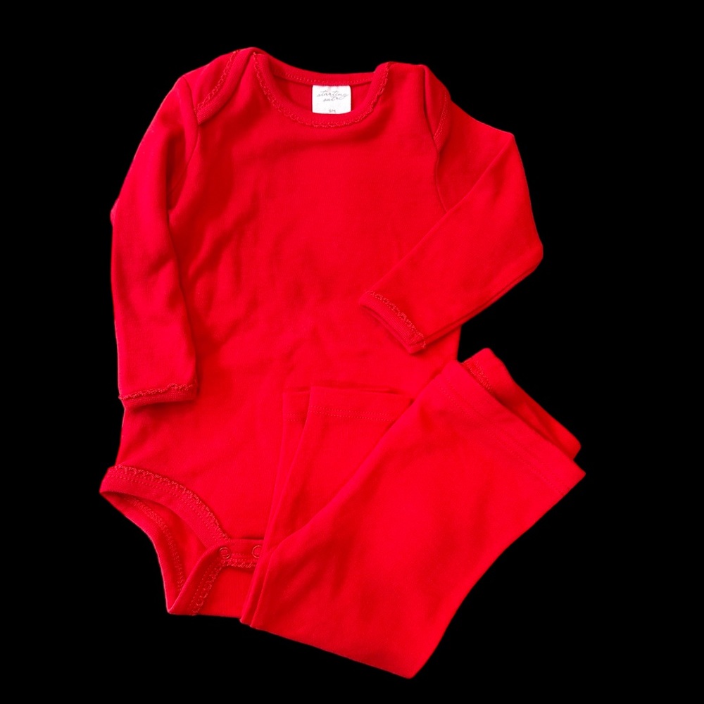 Starting out 9m red romper with matching pant